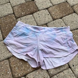 Tie Dye Lululemon Speed Up shorts
